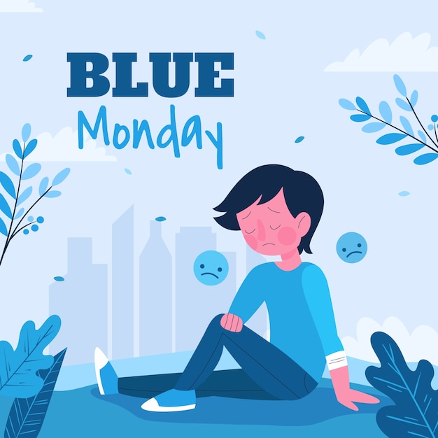 Vetor ilustração plana para blue monday