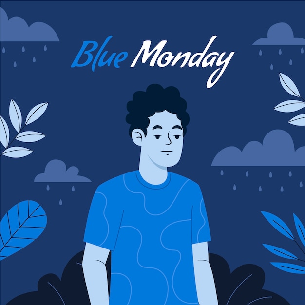 Vetor ilustração plana para blue monday