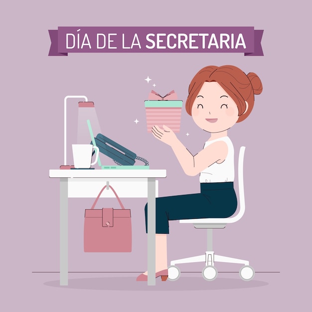 Vetor ilustração plana para celebração do dia da secretária