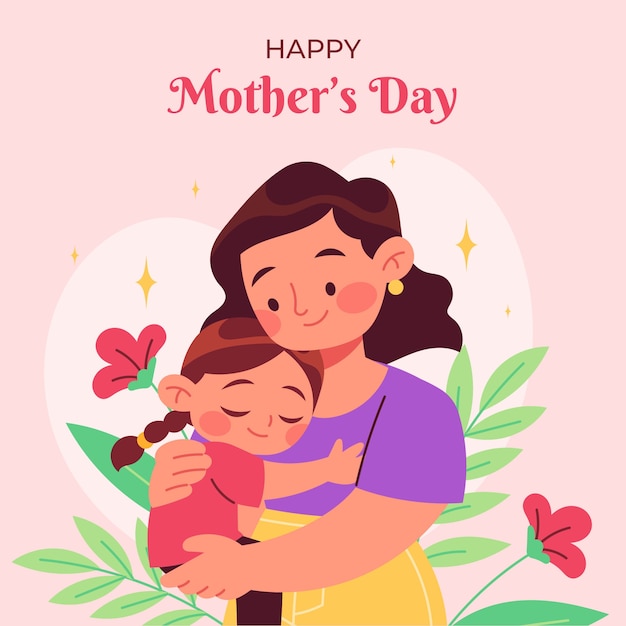 Vetor ilustração plana para celebração do dia das mães