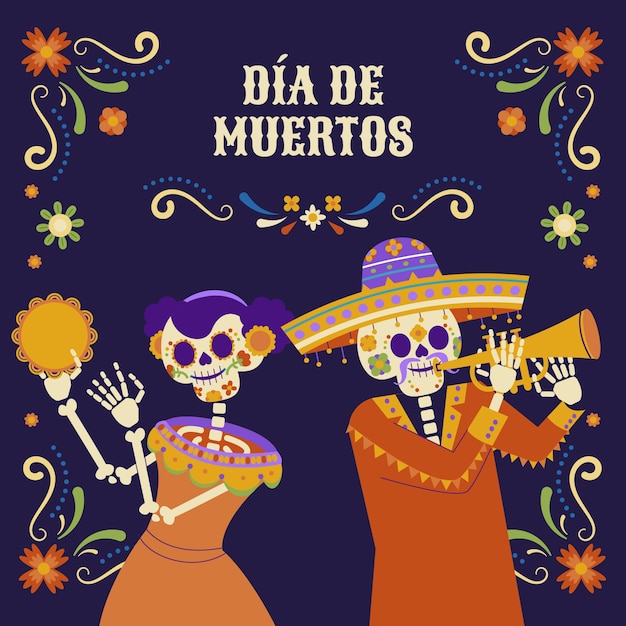 Ilustração plana para celebração do dia de murtos