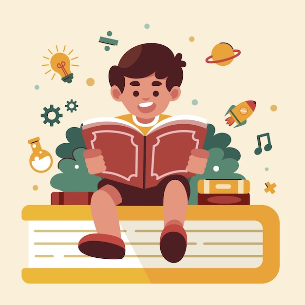 Ilustração plana para celebração do dia do conhecimento