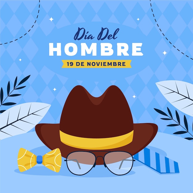 Ilustração plana para celebração do dia do homem em espanhol