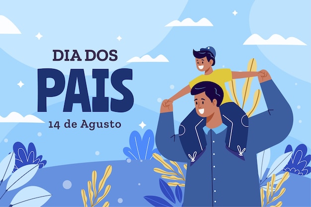 Vetor ilustração plana para celebração do dia dos pais