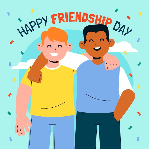 Vetor ilustração plana para celebração do dia internacional da amizade