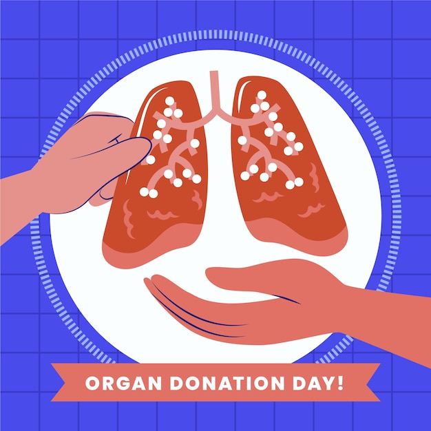 Ilustração plana para o dia mundial da doação de órgãos