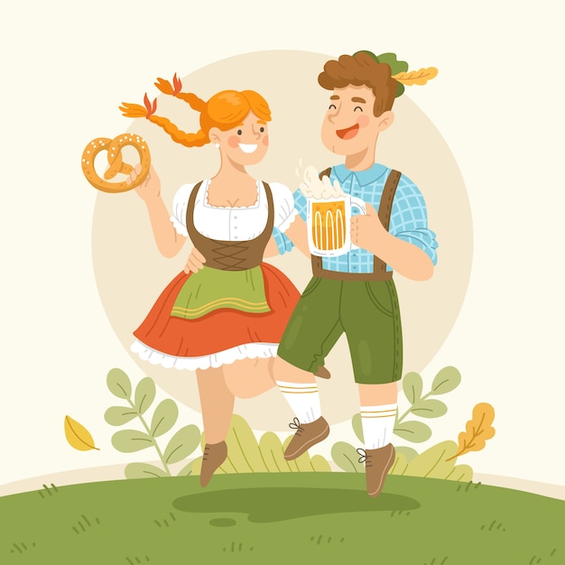 Ilustração plana para o festival oktoberfest