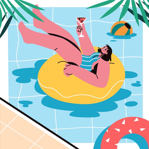 Ilustração plana para o verão