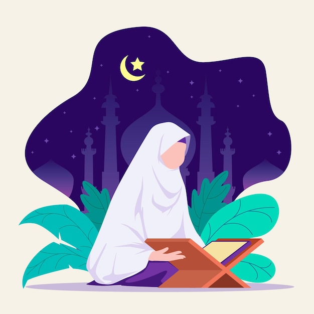 Vetor ilustração plana ramadan