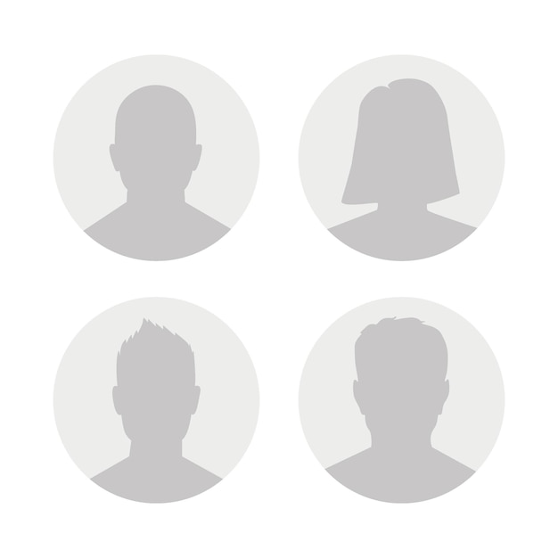 Ilustração plana vetorial em escala de cinza Avatar perfil de usuário ícone de pessoa imagem de perfil de silhueta neutra de gênero adequado para perfis de mídia social ícones protetores de tela e como um modelo x9xA