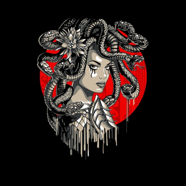 Vetor ilustração rainha medusa