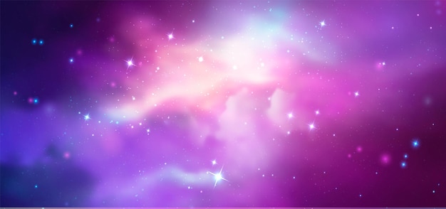 Ilustração realista da galáxia do espaço vetorial Fundo colorido da nebulosa
