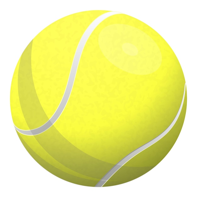 Vetor ilustração realista de bola de tênis amarela isolada em ilustração vetorial branca
