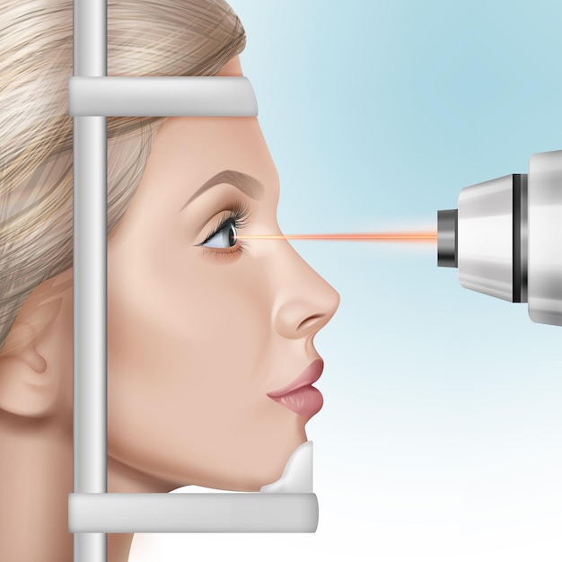 Vetor ilustração realista de correção de visão a laser