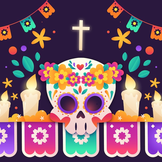 Ilustração realista de dia de muertos