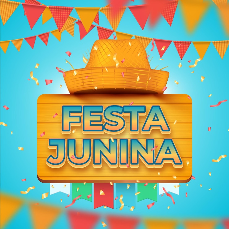 Vetor ilustração realista de festa junina