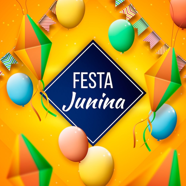 Ilustração realista de festas juninas