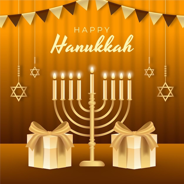 Vetor ilustração realista de hanukkah