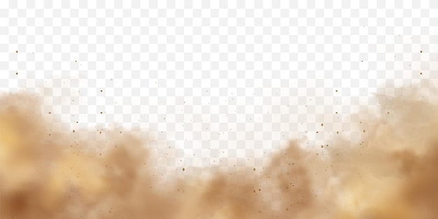 Ilustração realista de nuvens de poeira, tempestades de areia, ar sujo, marrom e poluído.