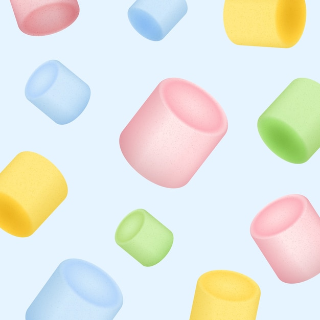 Vetor ilustração realista de padrão de marshmallow