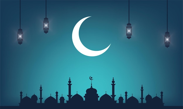 Ilustração realista de ramadan kareem eid alfitr papel de parede mubarak hari raya aidilfitri vector