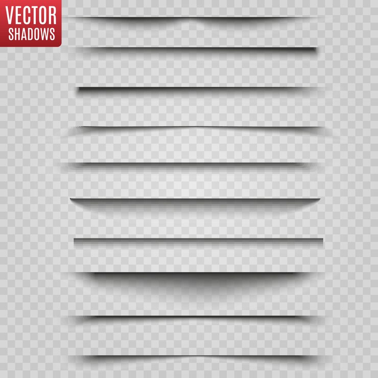 Vetor ilustração realista de sombra transparente. divisor de página com sombras transparentes isoladas.