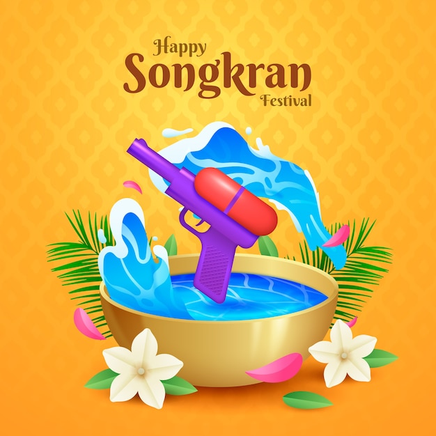 Vetor ilustração realista de songkran