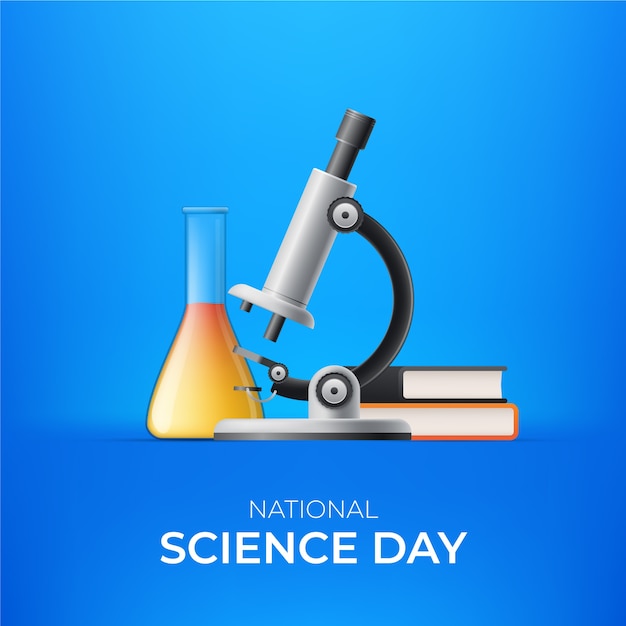 Ilustração realista do dia nacional da ciência