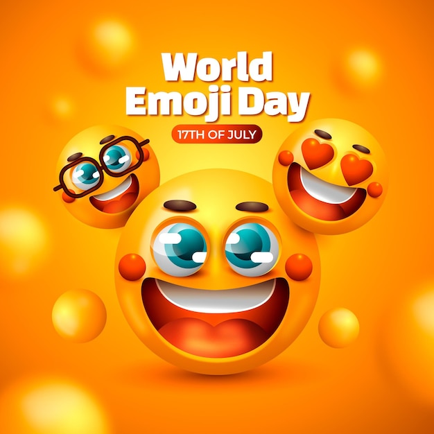 Ilustração realista do emoji dia do mundo 3d