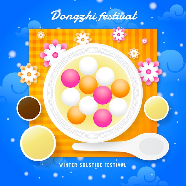 Vetor ilustração realista do festival dongzhi