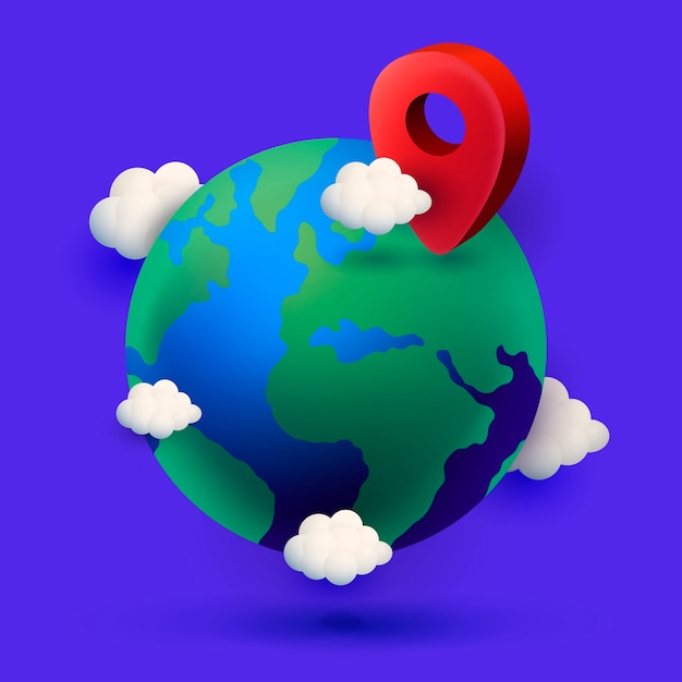 Ilustração realista do mapa de localização