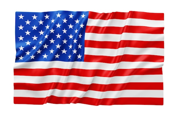 Ilustração realista do vetor da bandeira americana a agitar
