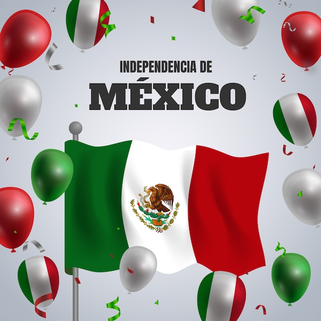 Vetor ilustração realista para a celebração do dia da independência do méxico