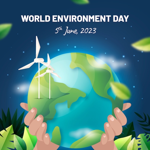 Ilustração realista para a celebração do dia mundial do meio ambiente