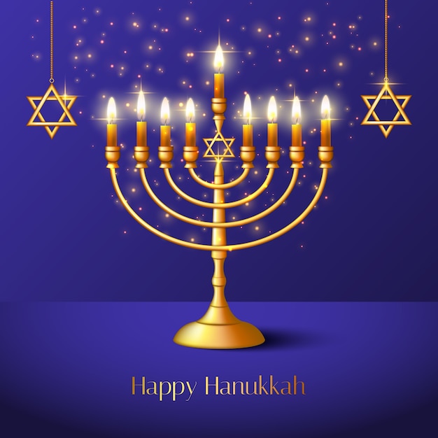 Vetor ilustração realista para a celebração judaica de hanukkah