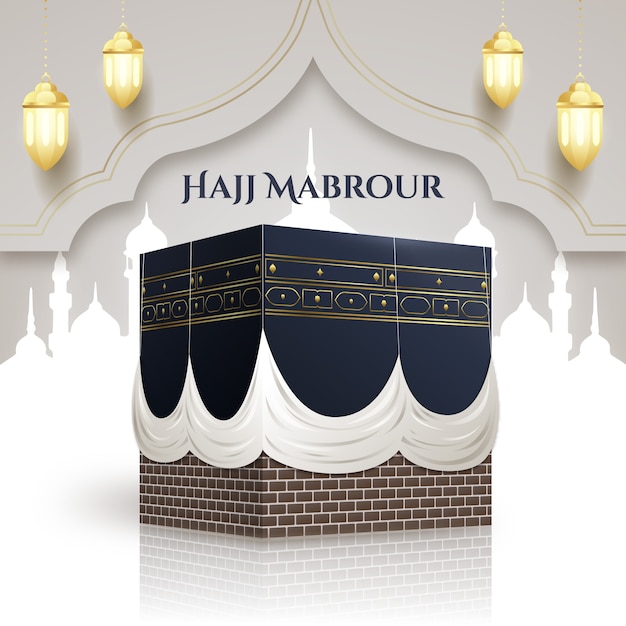 Ilustração realista para a peregrinação hajj islâmica