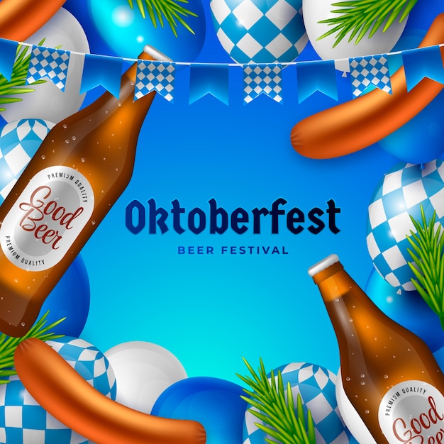 Vetor ilustração realista para celebração da oktoberfest