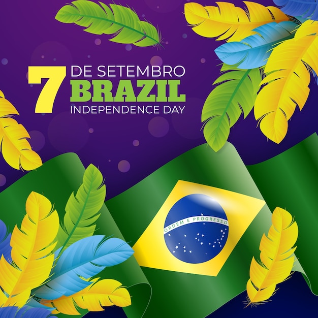 Ilustração realista para celebração de 7 de setembro