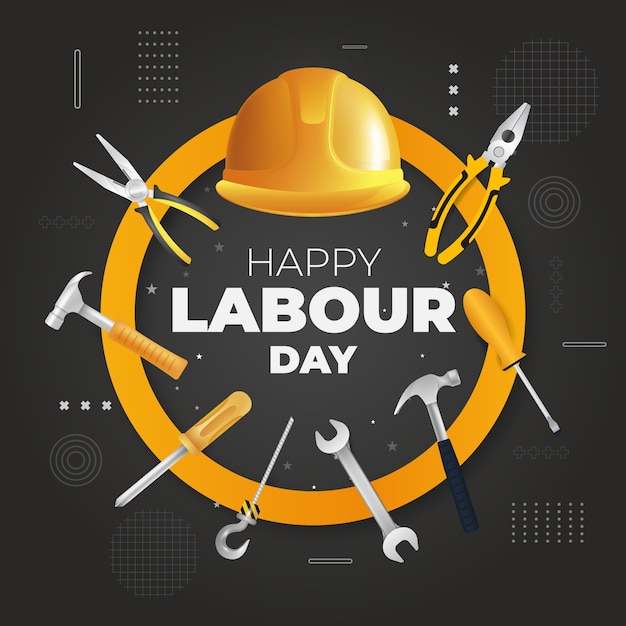 Ilustração realista para celebração do dia do trabalho