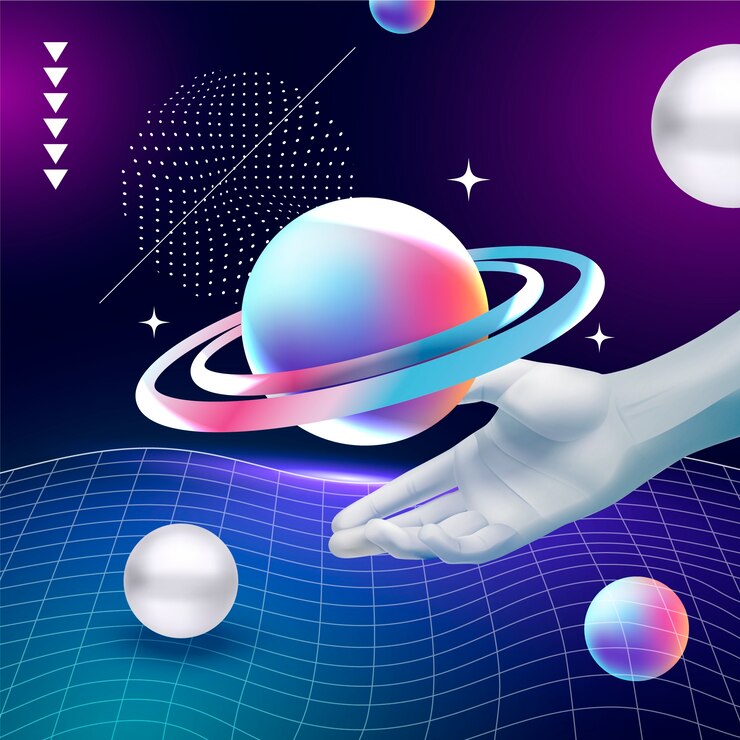 Vetor ilustração retrô futurista