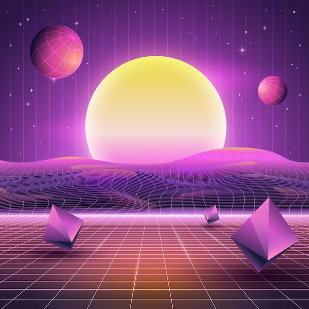 Ilustração retrô futurista