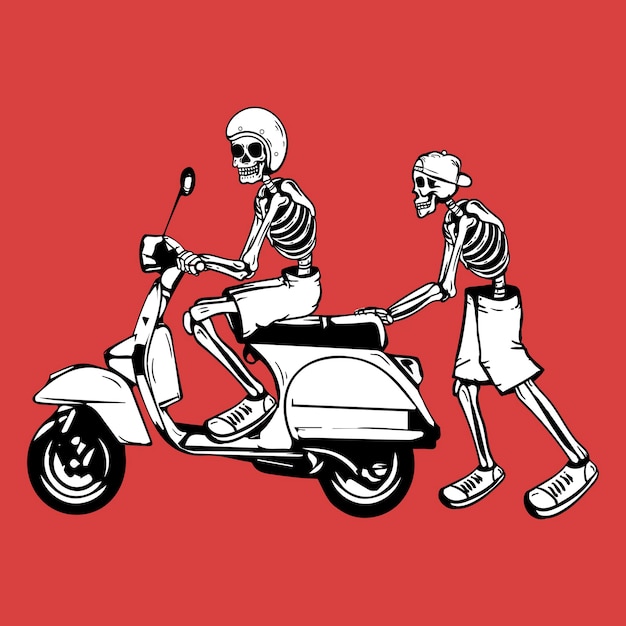 Vetor ilustração scooter óleo misto