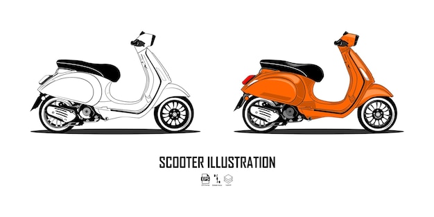 Vetor ilustração scooter pronto formato eps 10