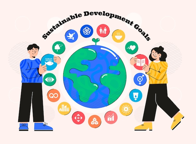 Ilustração sdg de design plano