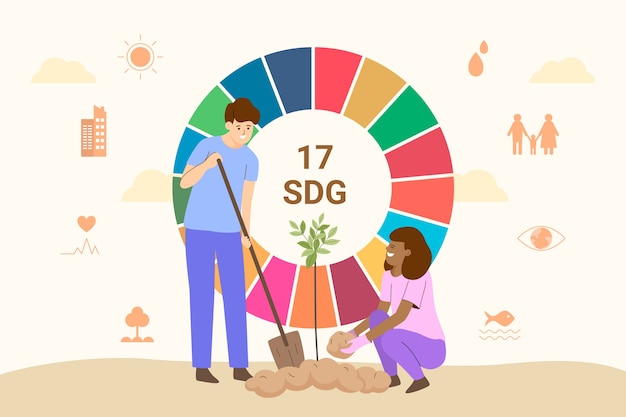 Vetor ilustração sdg desenhada à mão