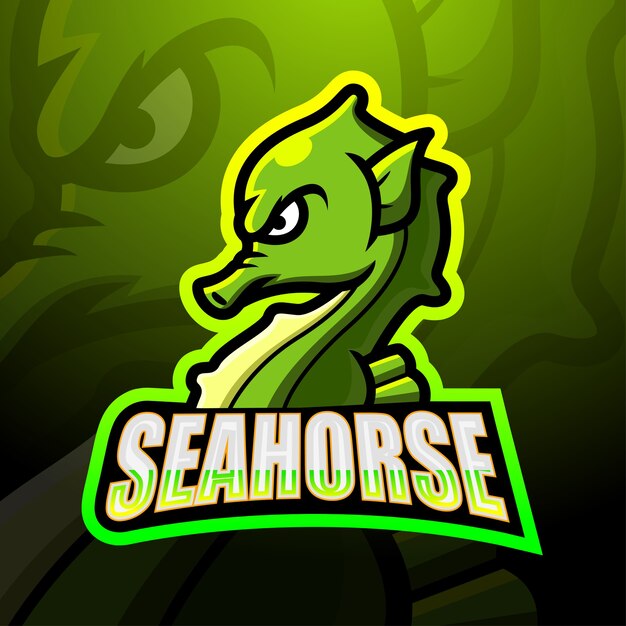 Ilustração seahorse mascot esport