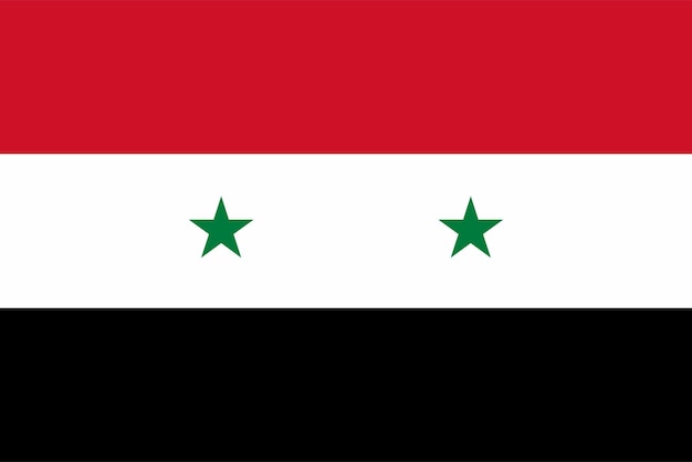 Ilustração simbólica da bandeira síria vermelha, branca e preta