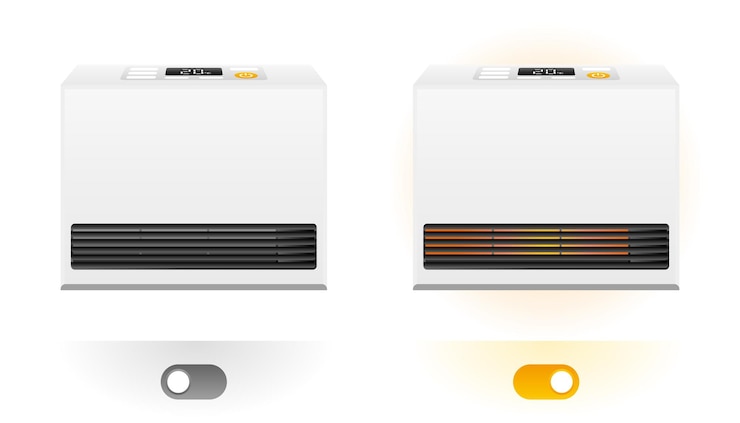 Vetor ilustração simples_ aquecedor de ventilador