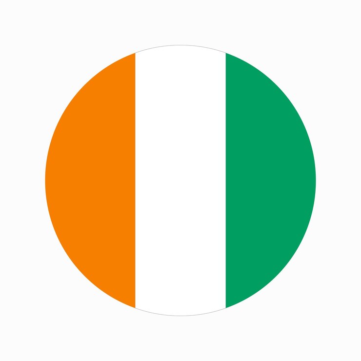 Ilustração simples da bandeira da Costa do Marfim para o dia da independência ou eleição