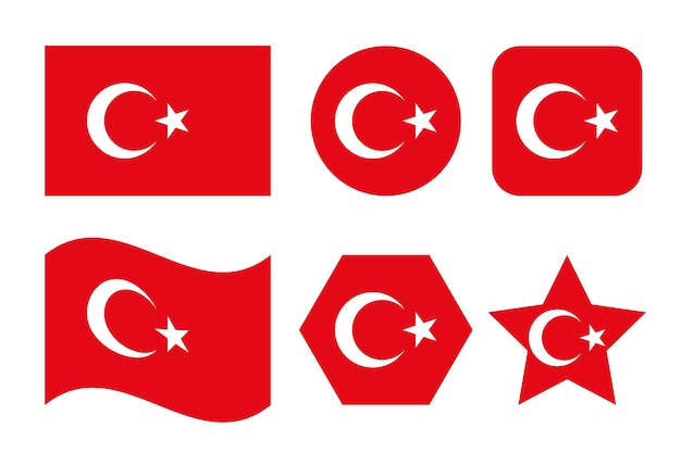 Ilustração simples da bandeira da turquia para o dia da independência ou eleição. ícone simples para web